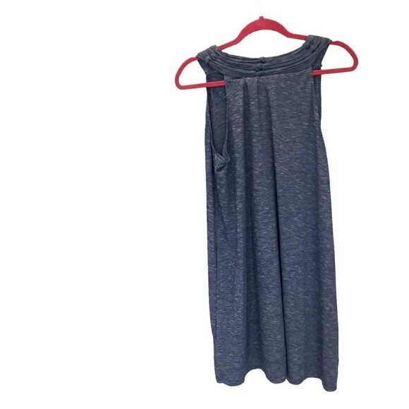 Max Studio Shift Dress Sleeveless Braided Neck Sz Medium Blue White Comfortable - Picture 2 of 9